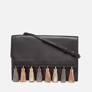 Rebecca Minkoff Black Sofia Tassel Clutch Bag